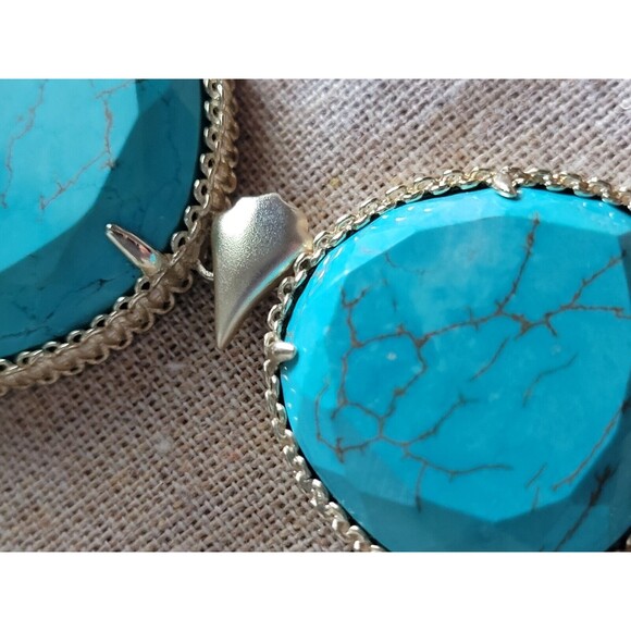 KENDRA SCOTT Rebecca Gold Plated Chunky Turquoise Statement Necklace - Picture 8 of 16